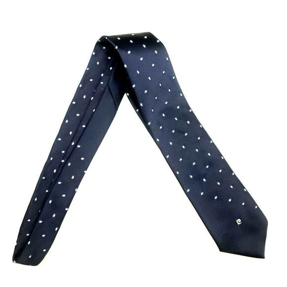 Pierre Cardin Silk Tie Blue Woven Paisley Geometri - Picture 5 of 5